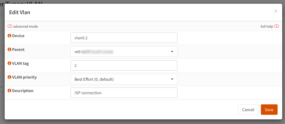 OPNsense VLAN configuration